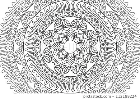 Mandala Coloring page for kids and adults Page for relaxation and meditation 112189224