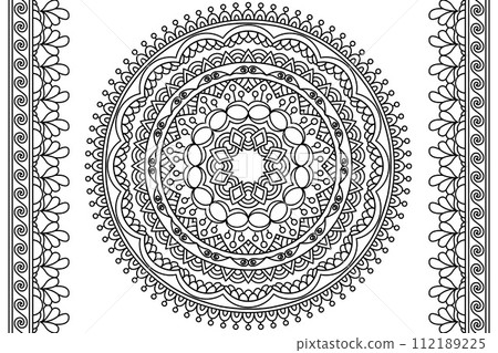 Mandala Coloring page for kids and adults Page for relaxation and meditation Mandala Coloring page for kids and adults Page for relaxation and meditation 112189225