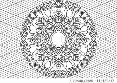 Mandala Coloring page for kids and adults Page for relaxation and meditation Mandala Coloring page for kids and adults Page for relaxation and meditation 112189252
