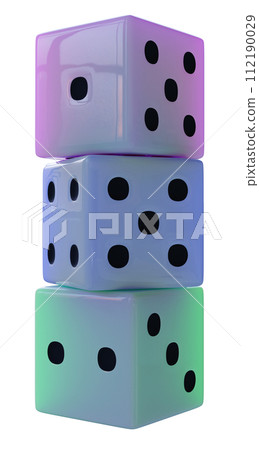 Illustration of three colored dice - Stock Illustration [112190029] - PIXTA