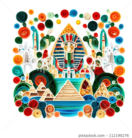 Egypt quilling paper art 112190276