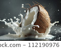 Milk Splashing Out of a Coconut 112190976