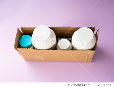 open box with vitamins, packaging 112191663