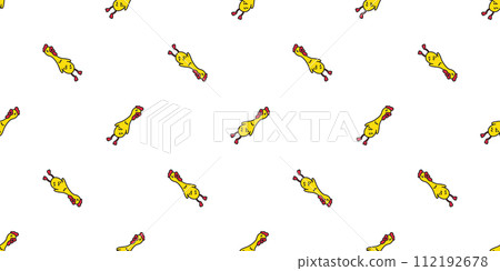 chicken seamless pattern duck Squeaky chicken bird vector pet wrapping paper scarf isolated doodle cartoon animal farm tile wallpaper repeat background illustration design 112192678