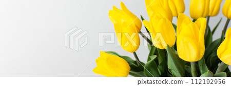 Bouquet of yellow tulips 112192956