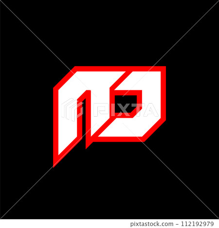 NJ logo design, initial NJ letter design with sci-fi style. NJ logo for game, esport, Technology, Digital, Community or Business. N J sport modern Italic alphabet font. Typography urban style fonts. 112192979
