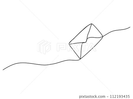Message letter one line drawing vector illustration. 112193435