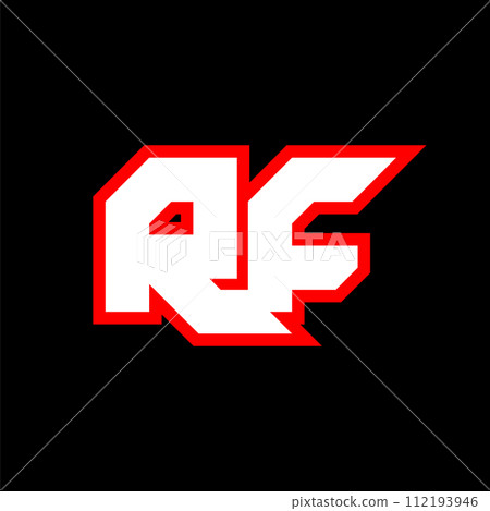 RF logo design, initial RF letter design with sci-fi style. RF logo for game, esport, Technology, Digital, Community or Business. R F sport modern Italic alphabet font. Typography urban style fonts. 112193946