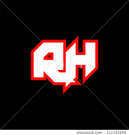 RH logo design, initial RH letter design with sci-fi style. RH logo for game, esport, Technology, Digital, Community or Business. R H sport modern Italic alphabet font. Typography urban style fonts. 112193949