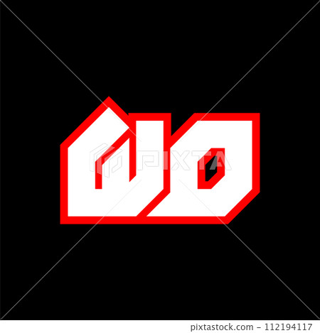 WD logo design, initial WD letter design with sci-fi style. WD logo for game, esport, Technology, Digital, Community or Business. W D sport modern Italic alphabet font. Typography urban style fonts. 112194117