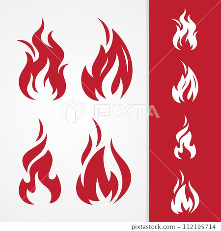 Set tribal fire abstract vector icon 112195714