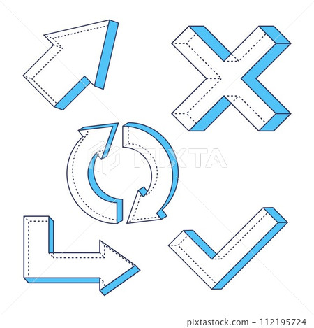 Set of collection color vector arrows icon concept design 112195724