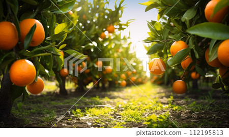 Fruit orange garden, business farming and entrepreneurship, harvest. road Fruit orange garden, business farming and entrepreneurship, harvest. road 112195813