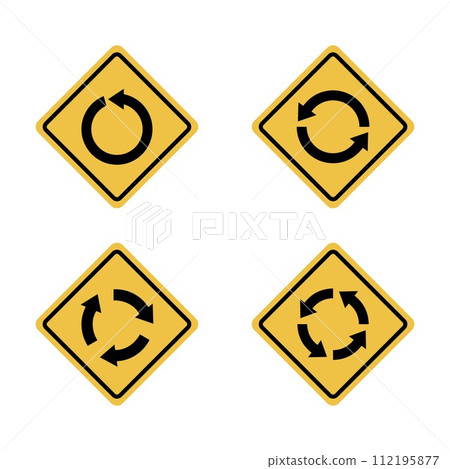 Set road sign circulation symbol vector concept with flat graphic design 112195877