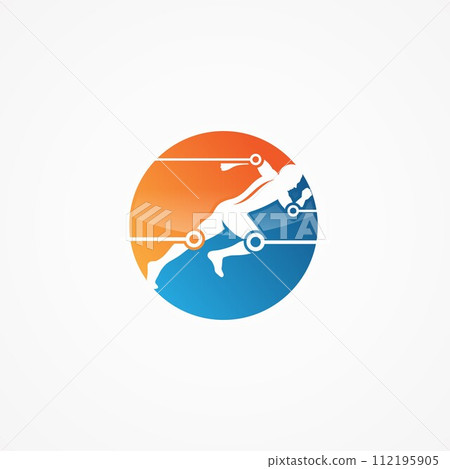 Physiotherapy treatment design template vector with people run Physiotherapy treatment design template vector with people run 112195905