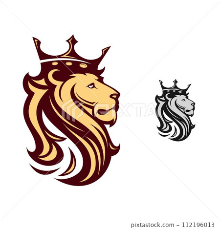 Vector illustration design lion head drawing Vector illustration design lion head drawing 112196013