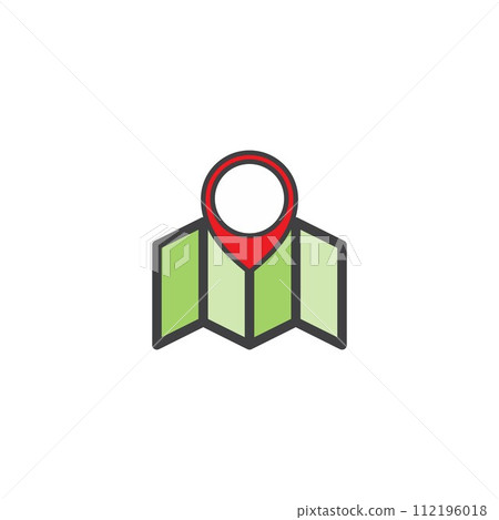 Colorful design element map and location mark 112196018