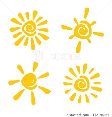 Set abstract and fun sun vector isolated summer icon design 112196035