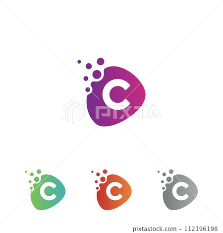 Technology design letter C icon vector with dots for mobile APP 112196198