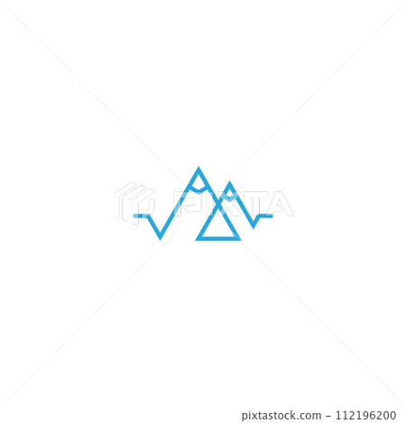 Simple camping badge icon vector 112196200