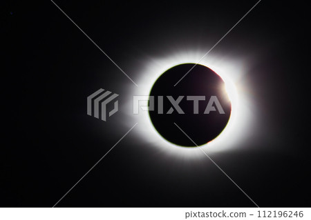 Total Solar Eclipse with Radiant Corona, Path of Totality, Eye-Level View 112196246