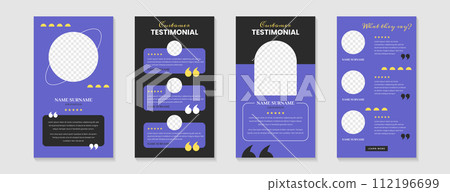 Customer service review template, testimonial posts of product rate feedback 112196699
