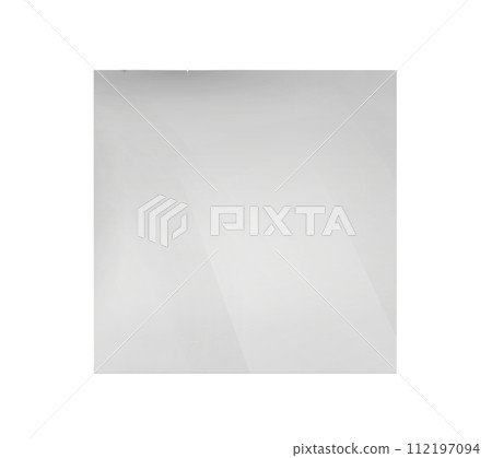 Square glass transparent realistic plate. Acrylic and glass texture frame. Png 112197094