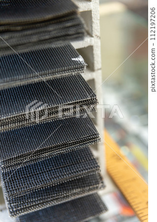 A grinding grid of various grain sizes A grinding grid of various grain sizes 112197206