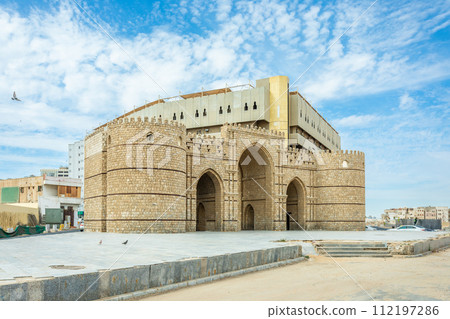 Baab Makkah, old arab ruined fortified Mecca gate, Jeddah, Saudi Arabia Baab Makkah, old arab ruined fortified Mecca gate, Jeddah, Saudi Arabia 112197286