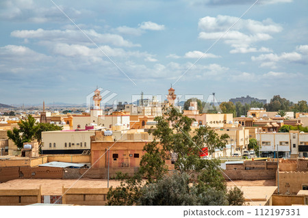 Hail arabian city downtown and surrounding landscape, Hail, Saudi Arabia 112197331