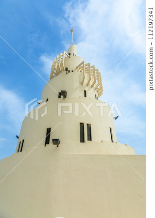 Cone monument at the artifical Murjan Island, Dammam, Saudi Arabia Cone monument at the artifical Murjan Island, Dammam, Saudi Arabia 112197341