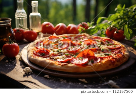 pizza with herbs 112197500