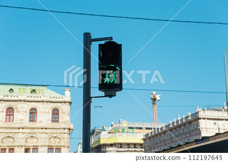Gay couple pictured at a traffic light in Vienna. Gay couple pictured at a traffic light in Vienna. 112197645
