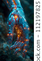 Networking connect technology abstract concept. Hand of touching futuristic network connection, internet, innovation, and technology. 112197825