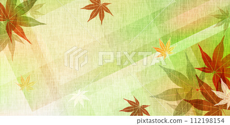 Fresh green leaves maple background 112198154