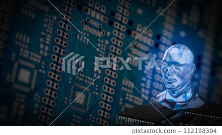 The Head Bust on pub Board background 3d rendering. The Head Bust on pub Board background 3d rendering. 112198304