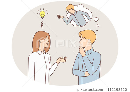 Man worker think of stealing coworker ideas 112198520