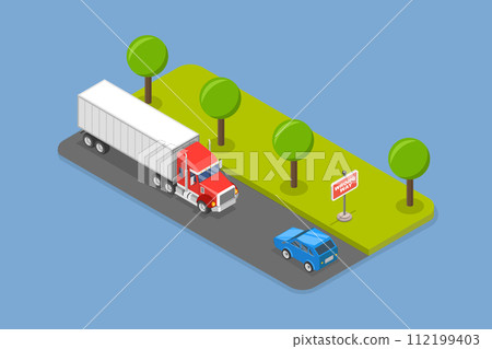 3D Isometric Flat Vector Illustration of Wrong Way Sign 3D Isometric Flat Vector Illustration of Wrong Way Sign 112199403