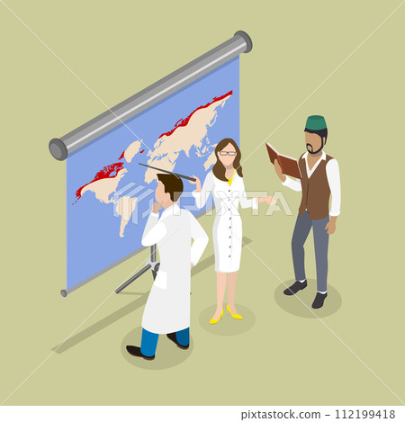 3D Isometric Flat Vector Illustration of Tundra Biome 112199418