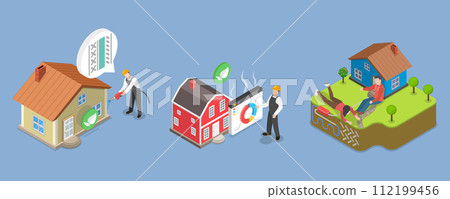 3D Isometric Flat Vector Illustration of Heat Pump 112199456