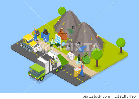 3D Isometric Flat Vector Illustration of Ecological And Clean Lifestyle 112199480