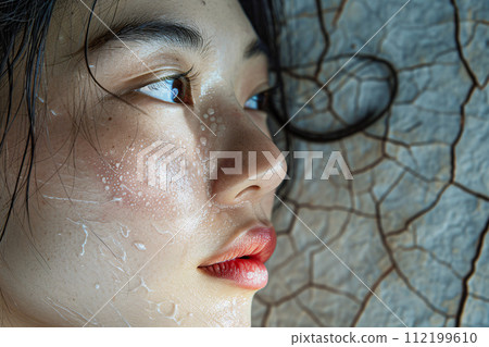 皮膚乾燥的亞洲女性 112199610