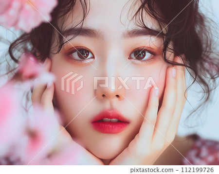 花之美：被花瓣包圍的日本女性的自然美 112199726