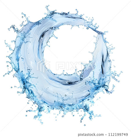 Splash of blue sparkling water in a circle: beauty of nature Splash of blue sparkling water in a circle: beauty of nature 112199749