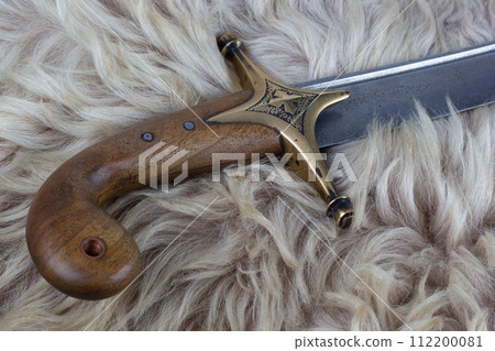 Saber Sword on fur, 17th century. Poland, Lithuania, Hungary, Ukraine. Saber Sword on fur, 17th century. Poland, Lithuania, Hungary, Ukraine. 112200081