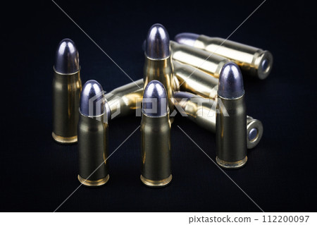 Ammunition on black. Ammunition on black. 112200097