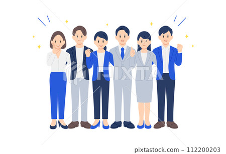 Full body set of business people and men crossing their shoulders [People vector illustration material] 112200203
