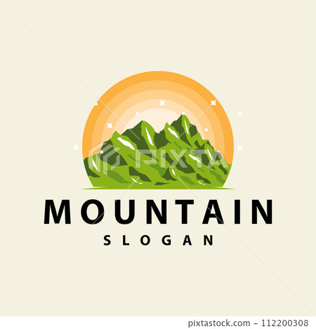 Mountain Logo, Nature Landscape Vector, Premium Elegant Simple Design, Illustration Symbol Template Icon Mountain Logo, Nature Landscape Vector, Premium Elegant Simple Design, Illustration Symbol Template Icon 112200308