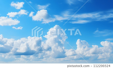 Summer sky and clouds, blue sky and white thundercloud landscape 112200324