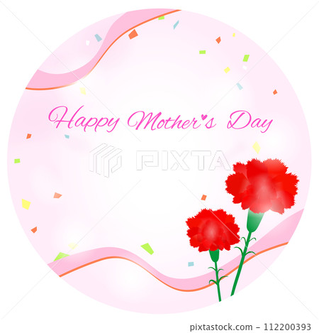 mother's day carnation round background illustration 112200393